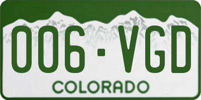 CO license plate 006VGD