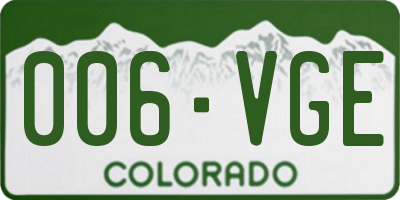 CO license plate 006VGE