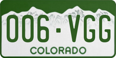 CO license plate 006VGG