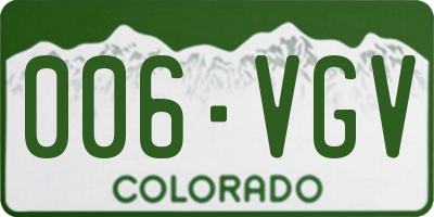 CO license plate 006VGV