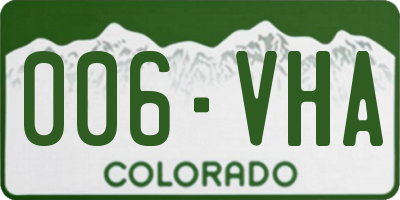 CO license plate 006VHA