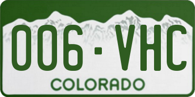 CO license plate 006VHC