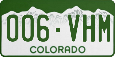 CO license plate 006VHM