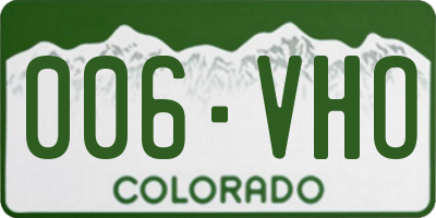 CO license plate 006VHO