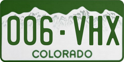 CO license plate 006VHX
