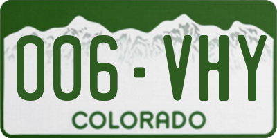CO license plate 006VHY