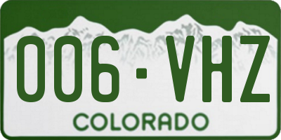CO license plate 006VHZ