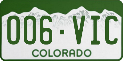 CO license plate 006VIC