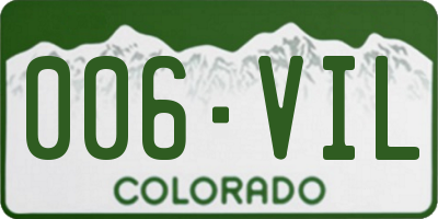 CO license plate 006VIL