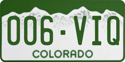 CO license plate 006VIQ