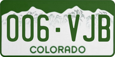 CO license plate 006VJB
