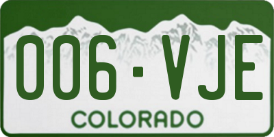 CO license plate 006VJE