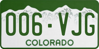 CO license plate 006VJG