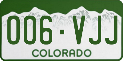 CO license plate 006VJJ