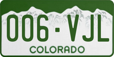 CO license plate 006VJL