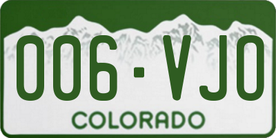 CO license plate 006VJO