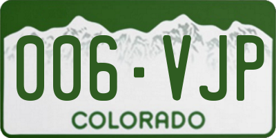 CO license plate 006VJP