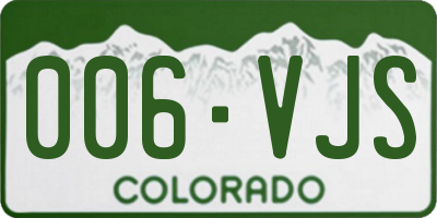 CO license plate 006VJS