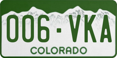 CO license plate 006VKA