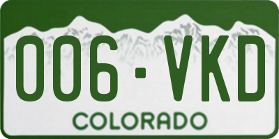 CO license plate 006VKD