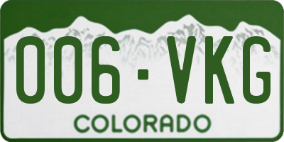 CO license plate 006VKG