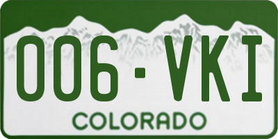 CO license plate 006VKI