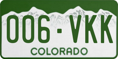 CO license plate 006VKK