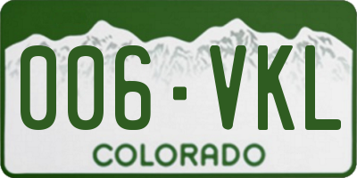 CO license plate 006VKL
