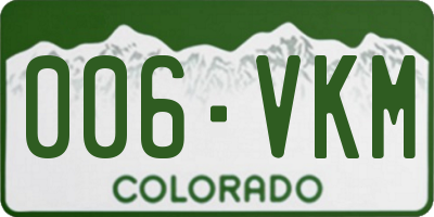 CO license plate 006VKM