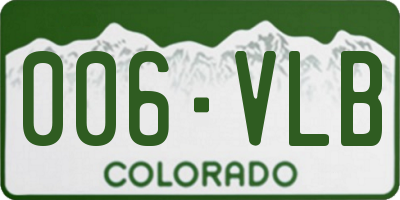 CO license plate 006VLB