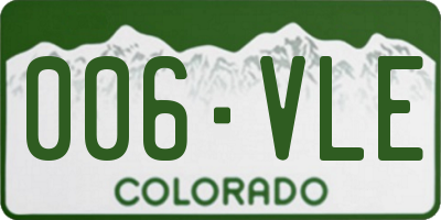 CO license plate 006VLE