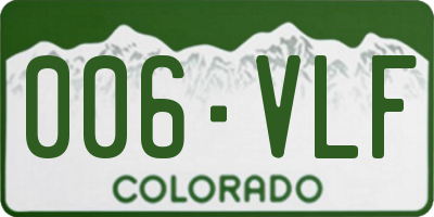 CO license plate 006VLF