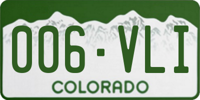 CO license plate 006VLI