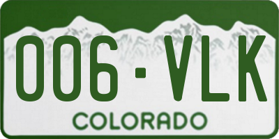 CO license plate 006VLK