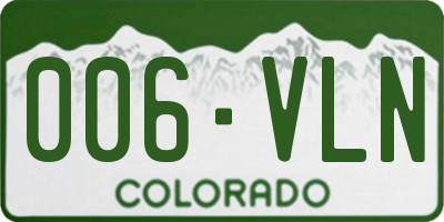 CO license plate 006VLN
