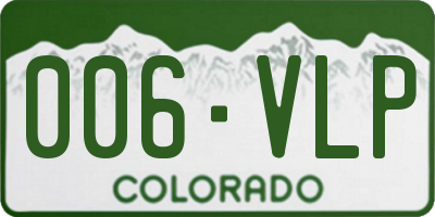 CO license plate 006VLP