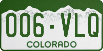 CO license plate 006VLQ