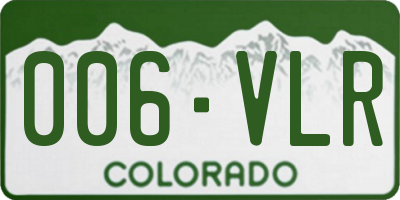 CO license plate 006VLR