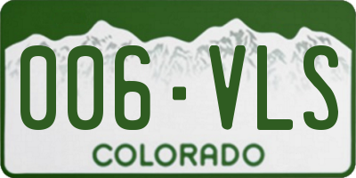 CO license plate 006VLS