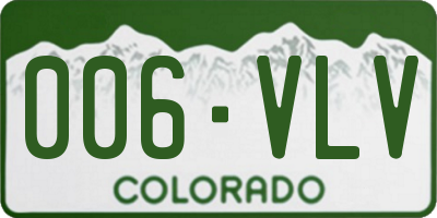 CO license plate 006VLV