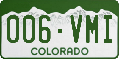 CO license plate 006VMI