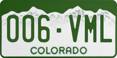 CO license plate 006VML