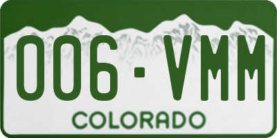 CO license plate 006VMM
