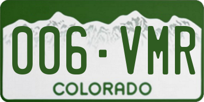 CO license plate 006VMR