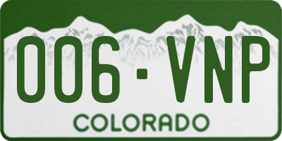CO license plate 006VNP