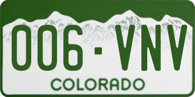 CO license plate 006VNV