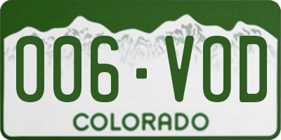 CO license plate 006VOD