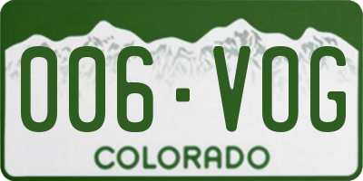 CO license plate 006VOG