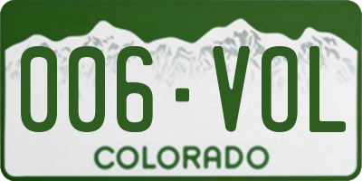 CO license plate 006VOL
