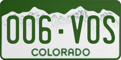 CO license plate 006VOS